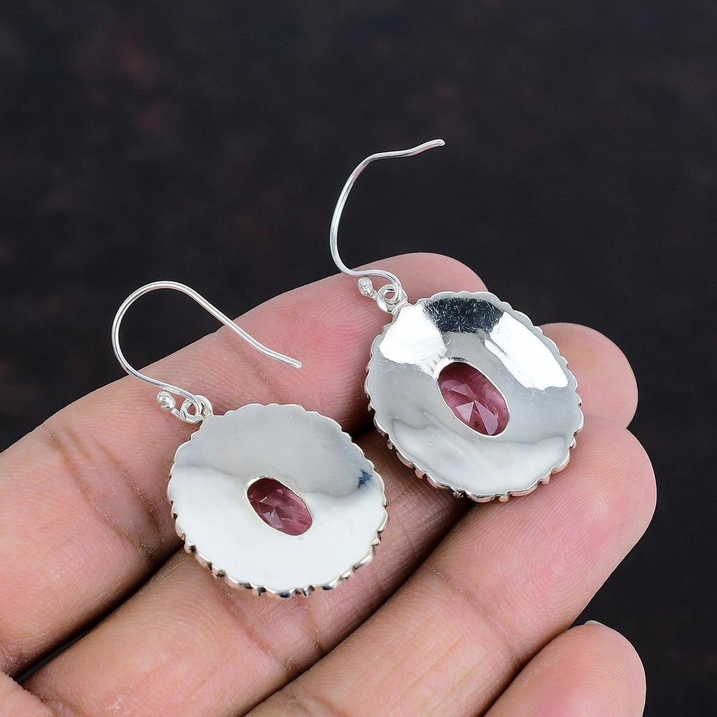 Faceted Pink Kunzite Earring Gemstone Earrings Vintage Handmade Jewelry 925 Sterling Silver Earring Designer Earring Decent Jewelry For Gift