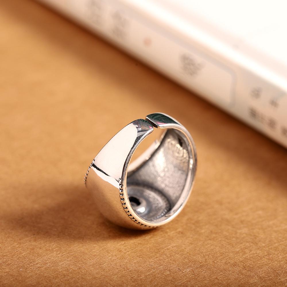 Anillo Abierto Ojo del Diablo Año Viejo 2026, Anillo Retro de Moda para Hombre
