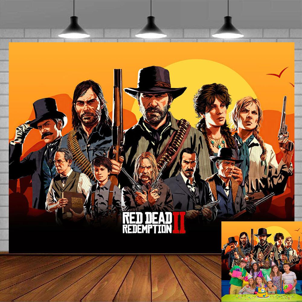 44. Red Dead Redemption Party Decorations Backdrop Banner Poster Birthday Gift