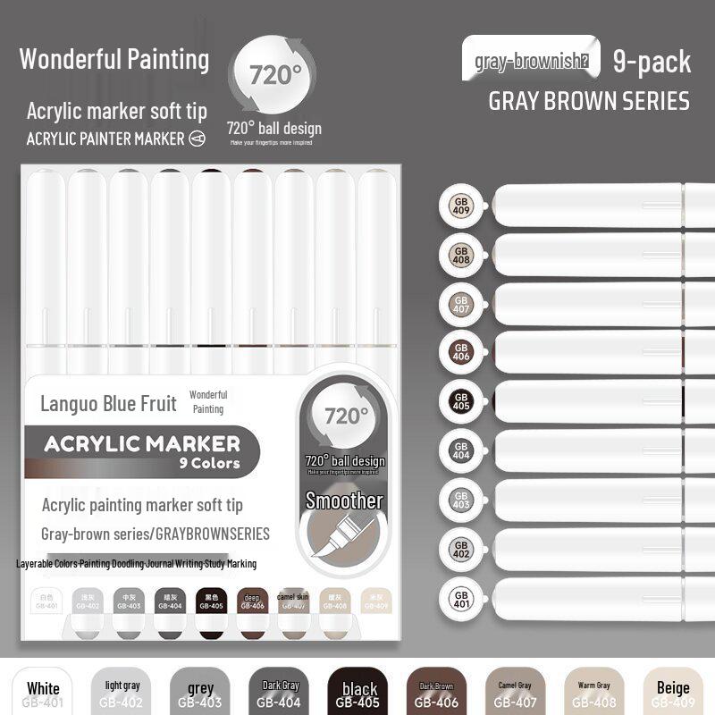 Blue Fruit Acrylic Painting Markers: Children s Watercolor Soft Tip Fluorescent Art Pens for Students & Graffiti. Chisel Tip