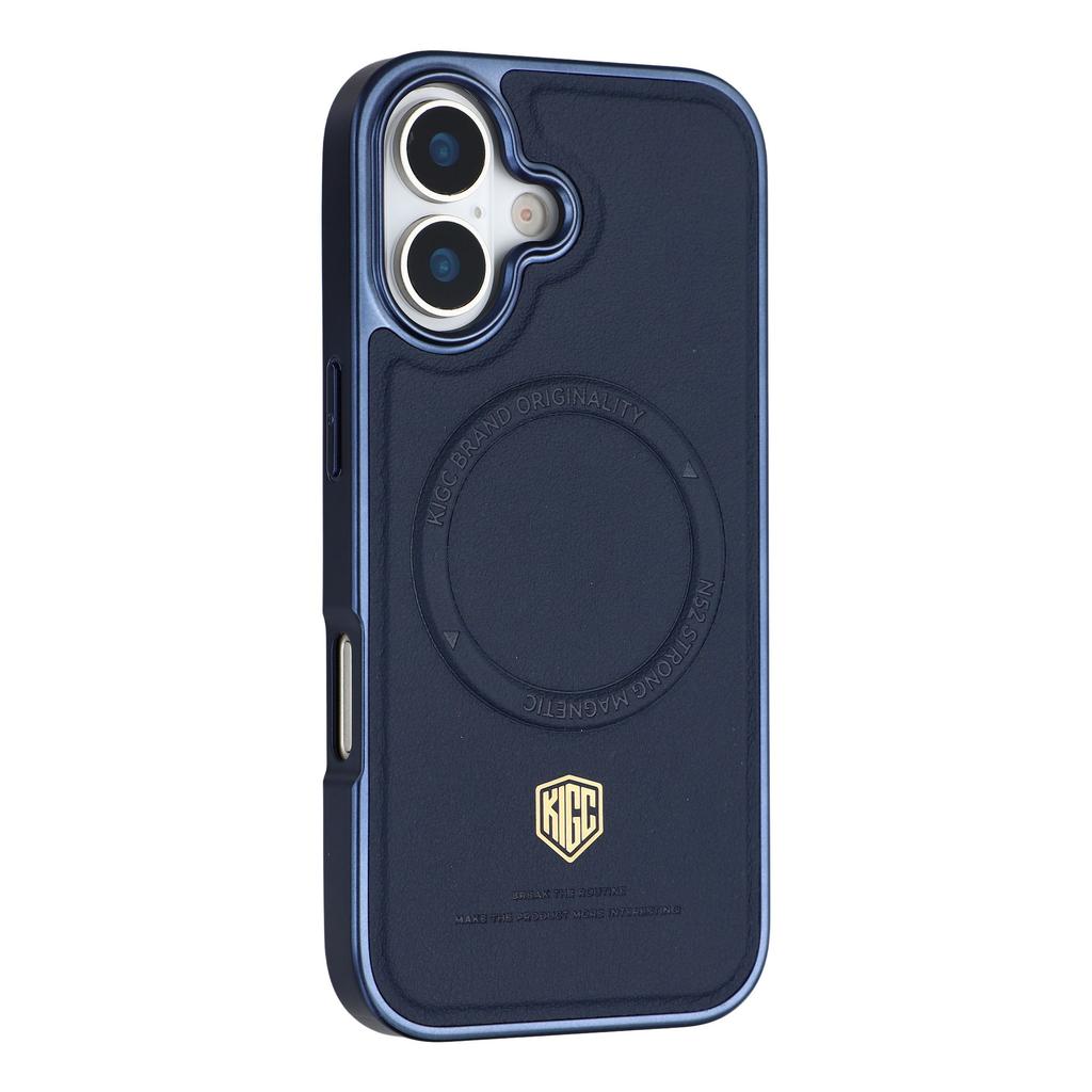 KIGC For iPhone 17 Case Compatible with MagSafe PC + TPU + PU Electroplating Phone Cover