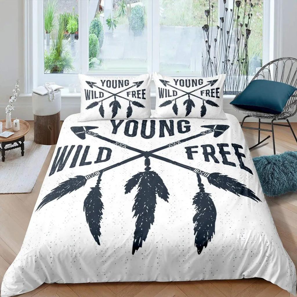 Cupid Soft Duvet Cover Set Ful Sized Dimensions,Love Heart Arow Romantic Angel Warm Comforter Cover Cupid's Love White Beding Sets Comfortable Quilt