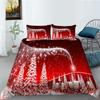 3D Christmas Bedding Set Santa Claus Down Duvet and Pillowcase 2/3 Pieces Christmas Festive Atmosphere Home Decoration