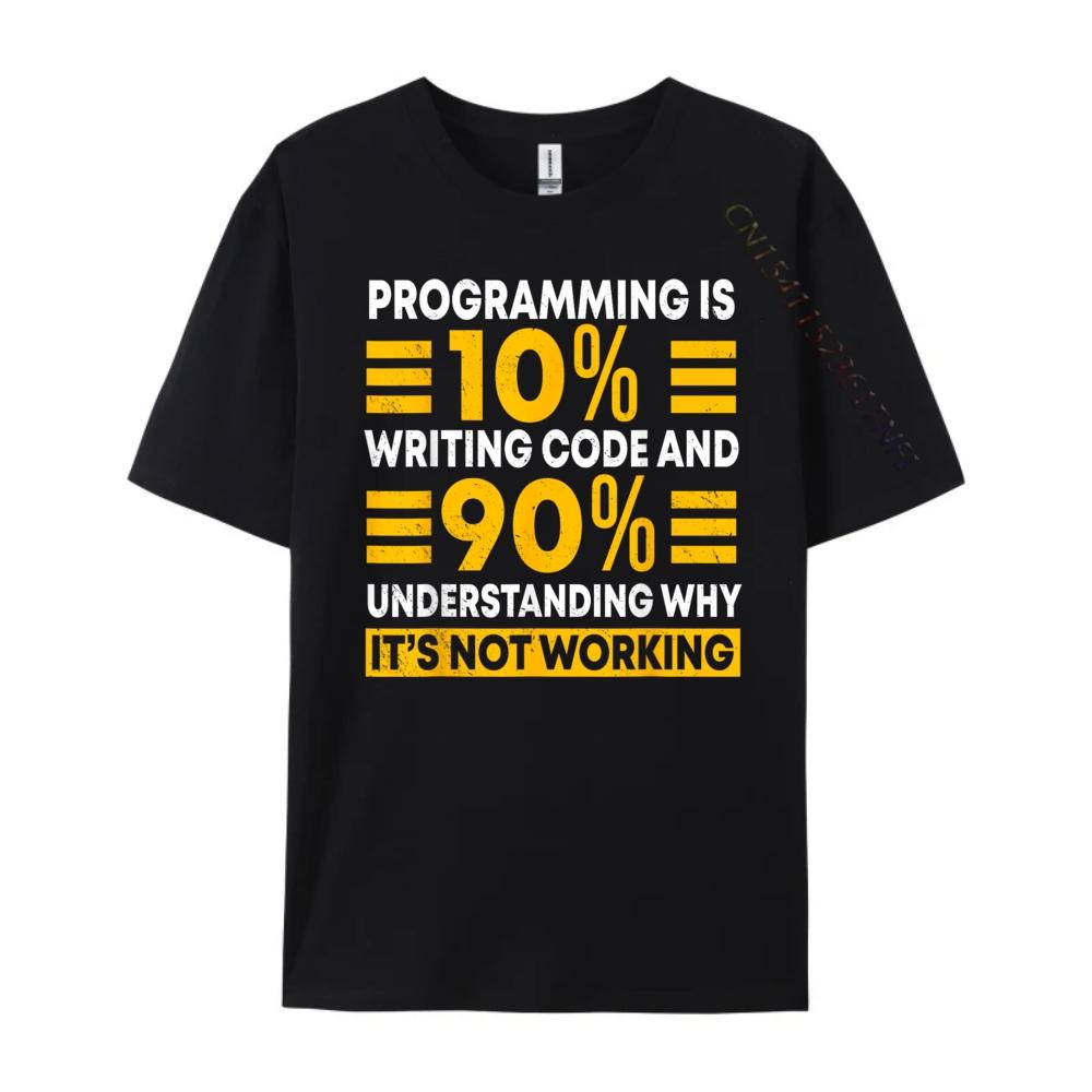 Programmer Software Developer Computer Engineer Coding Vintage T Shirts Breathable Man Clothes Graphic Tees