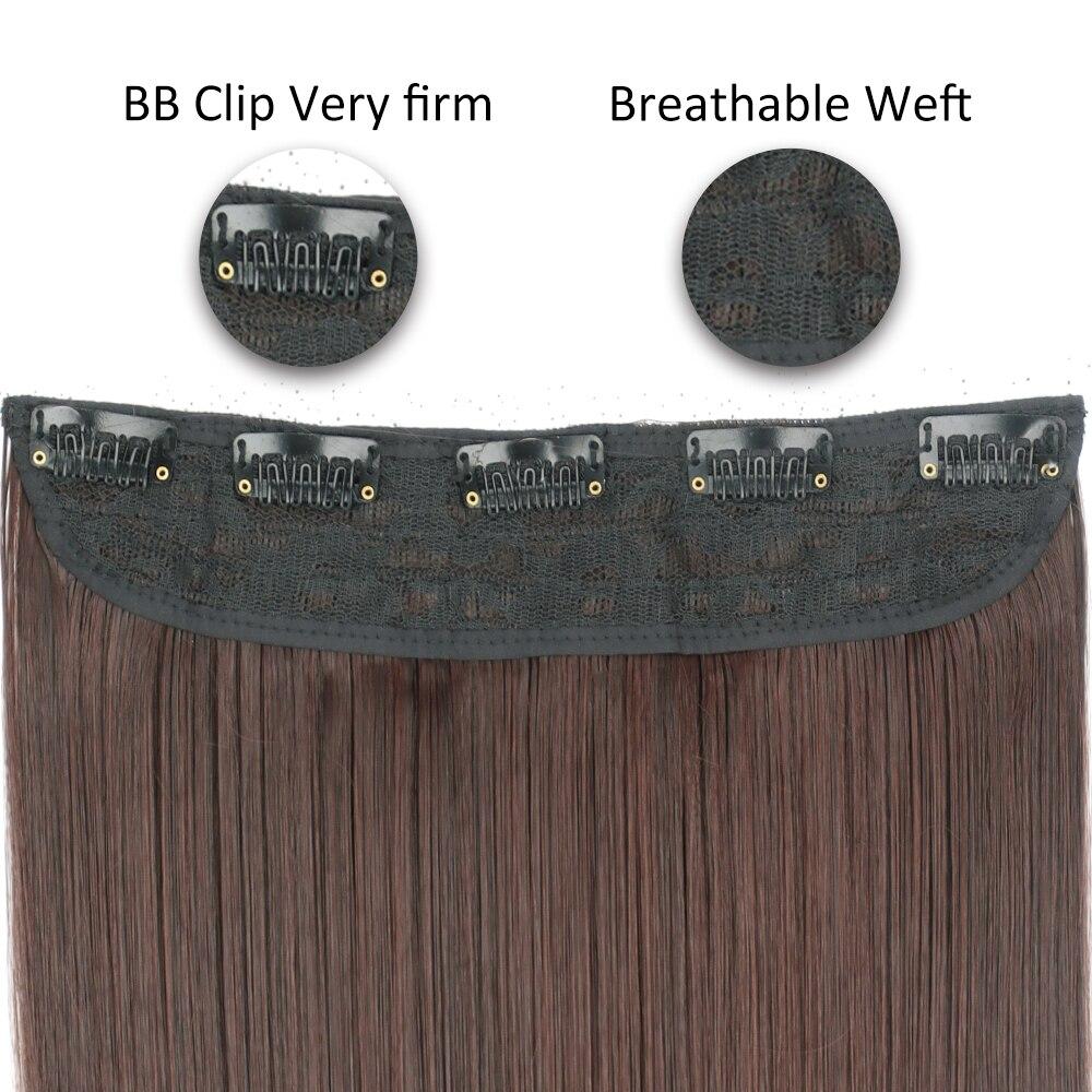 MISSQUEEN Women Long Straight Wavy Invisible Hair Extensions Without Clips Synthetic Fiber Long Daily Wear Invisible Hairpiece