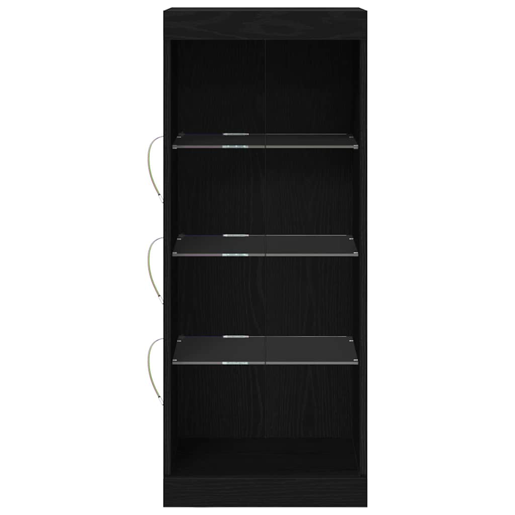 LED Sideboard In Black Oak Look 41 X 37 X 100 Cm