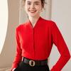 Women's Hand-Knitted Cashmere Cardigan, Short Stand Collar, Loose Fit, Big Red, Autumn/Winter Sweater.