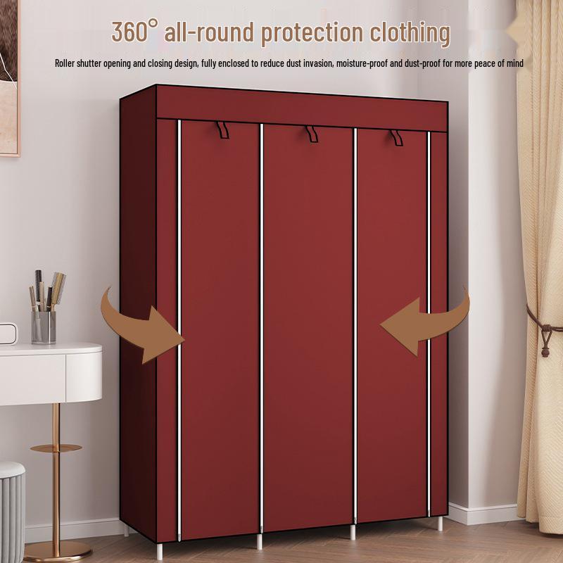 Large Capacity Non-Woven Fabric Wardrobe with Steel Frame & Folding Design