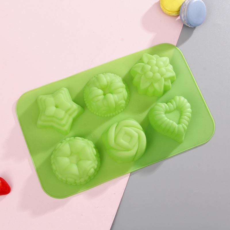 DIY Chocolate Jelly Pudding Cake Mould with 6 Silicone Ice Cream Decoration Ice Tray Mould