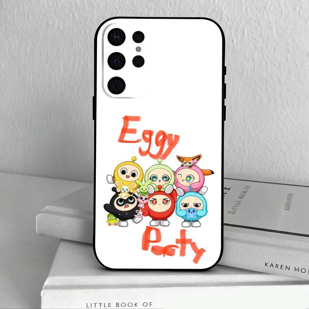 Cute E-Eggy P-Party  Phone Case For Samsung S25,S24,S21,S22,S23,S30,Ultra,S20,Plus,Others Soft Black Cover