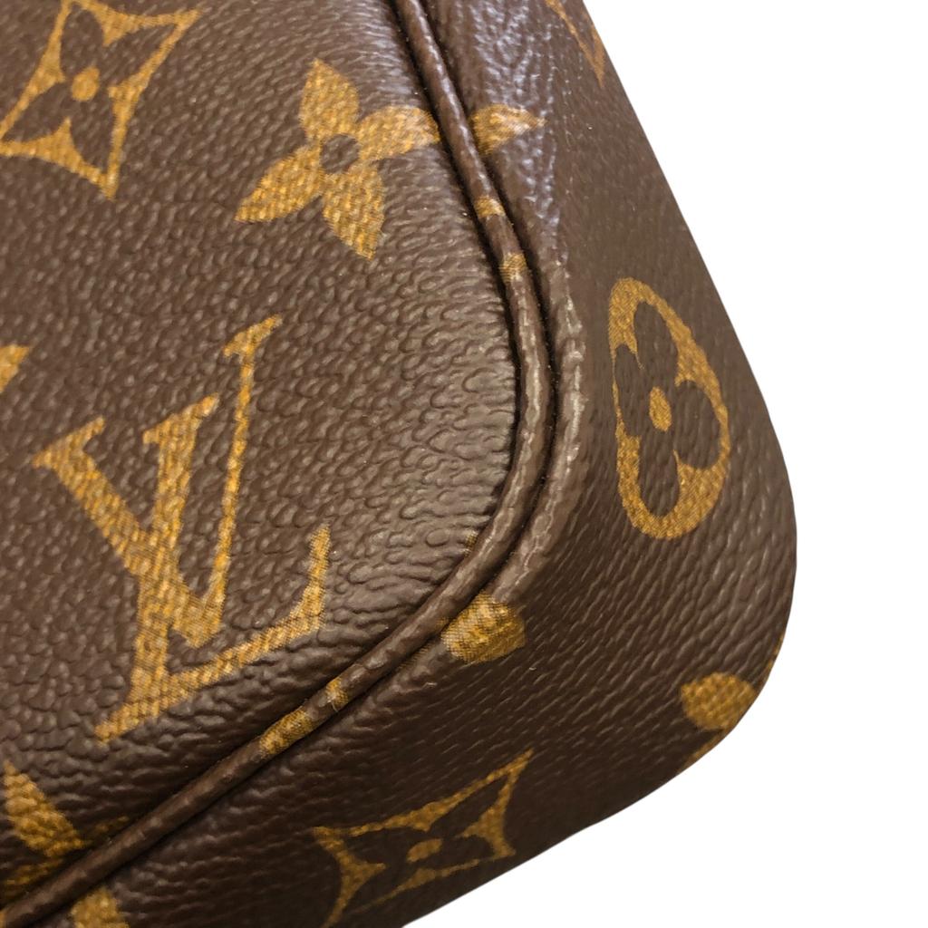 Used Louis Vuitton Monogram Pochette Accessoires M40712 Canvas Brown Authentic 1210