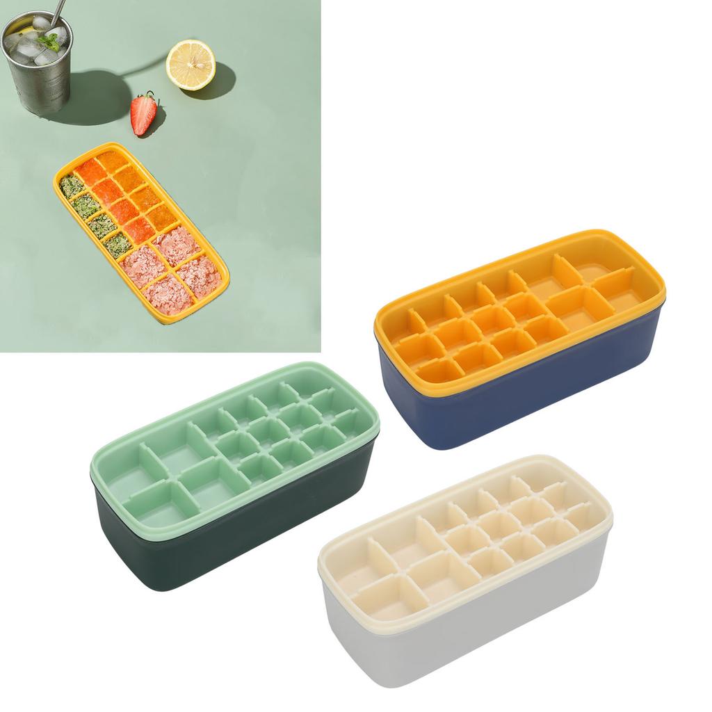 Ice Cube Tray Office Home Soft Reusable Silicone Ice Cube Mold Large Capacity Ice Maker With Lid Ice