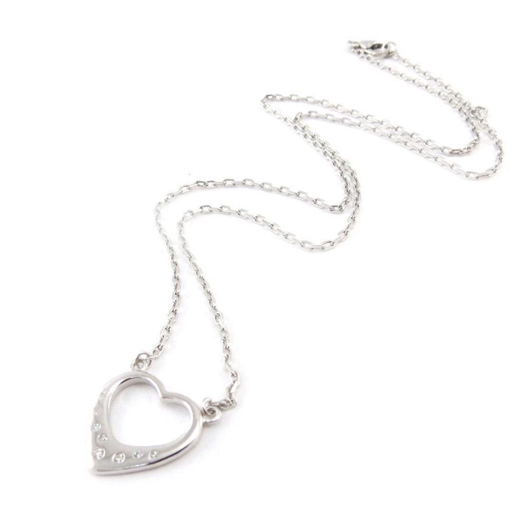 Les Trésors De Lily [J0866] - White 'Love' Silver Necklace