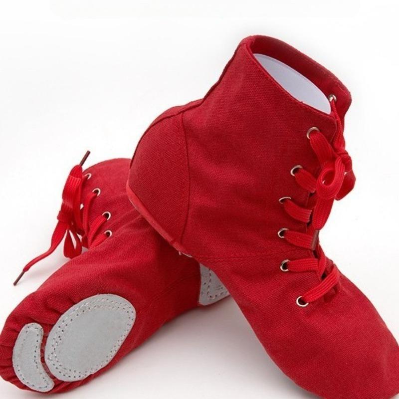 Sapato de Dança Ballet de Canoa com Salto Dividido Designer Preto Vermelho Branco Homens Mulheres Meninos Meninas Lona Sapatos de Jazz