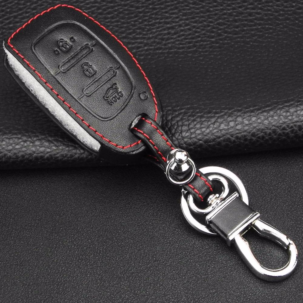 jingyuqin 3 Buttons Remote Leather Car Key Case Cover For Hyundai Porter Grandeur HB20 Solaris IX25 ix35