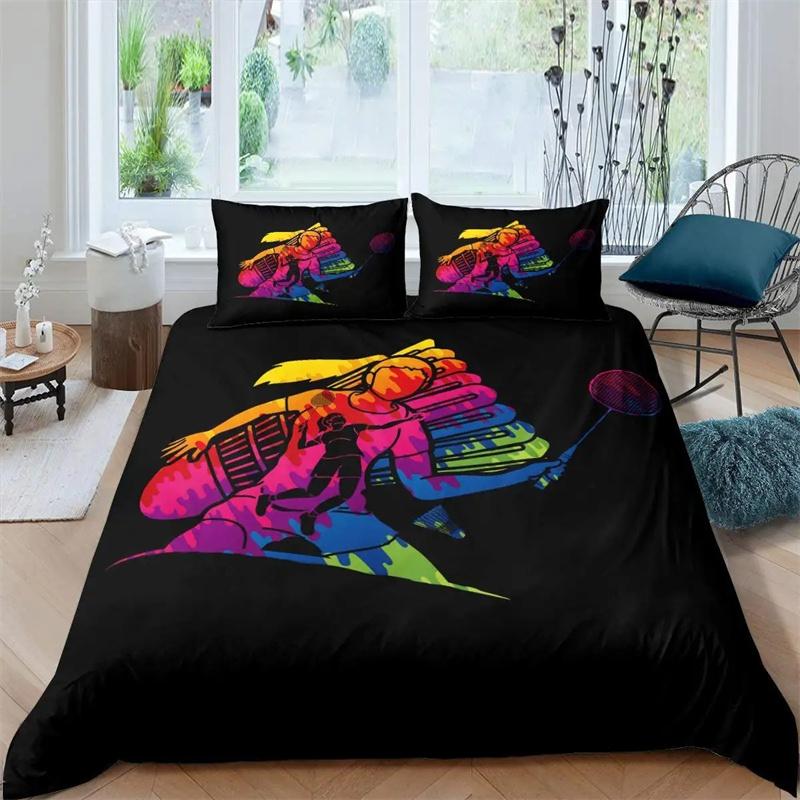 

Комплект постельного белья для бадминтона, пододеяльник для бадминтона для детей, подростков, мужчин, спортивная тема, чехол для игрока, классный декор для соревновательных игр 70x133cm 2pcs