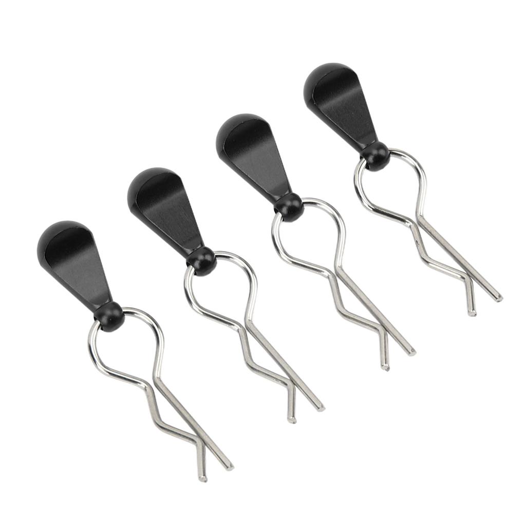 4Pcs RC Body Clip Pin Stainless Steel R Shape Universal for 18 110 Remote Control Car Black