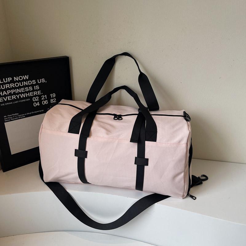 Large Capacity Sports Fitness Bag Separation Shoes Bags Shoulder Bag Plaid Storage Travel Bag