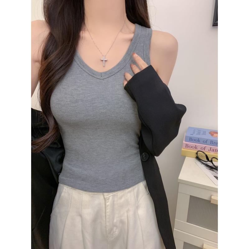 

Простой осенне-зимний новый жилет-майка из вискозы и хлопка с флисовой подкладкой, теплый, с нагрудными подушечками, приталенный, для ношения под одеждой и снаружи One size