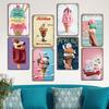 Summer Dessert Poster Vintage Metal Sign Ice Cream Cone Charlotte Metal Tin Plate Wall Decor for Cafe Shop Kitchen Living Room