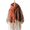 Simple Imitation Cashmere Contrasting Colors Warm Shawl Scarf Autumn And Winter Plaid Fashion Versatile Fringed Commuter Scarf