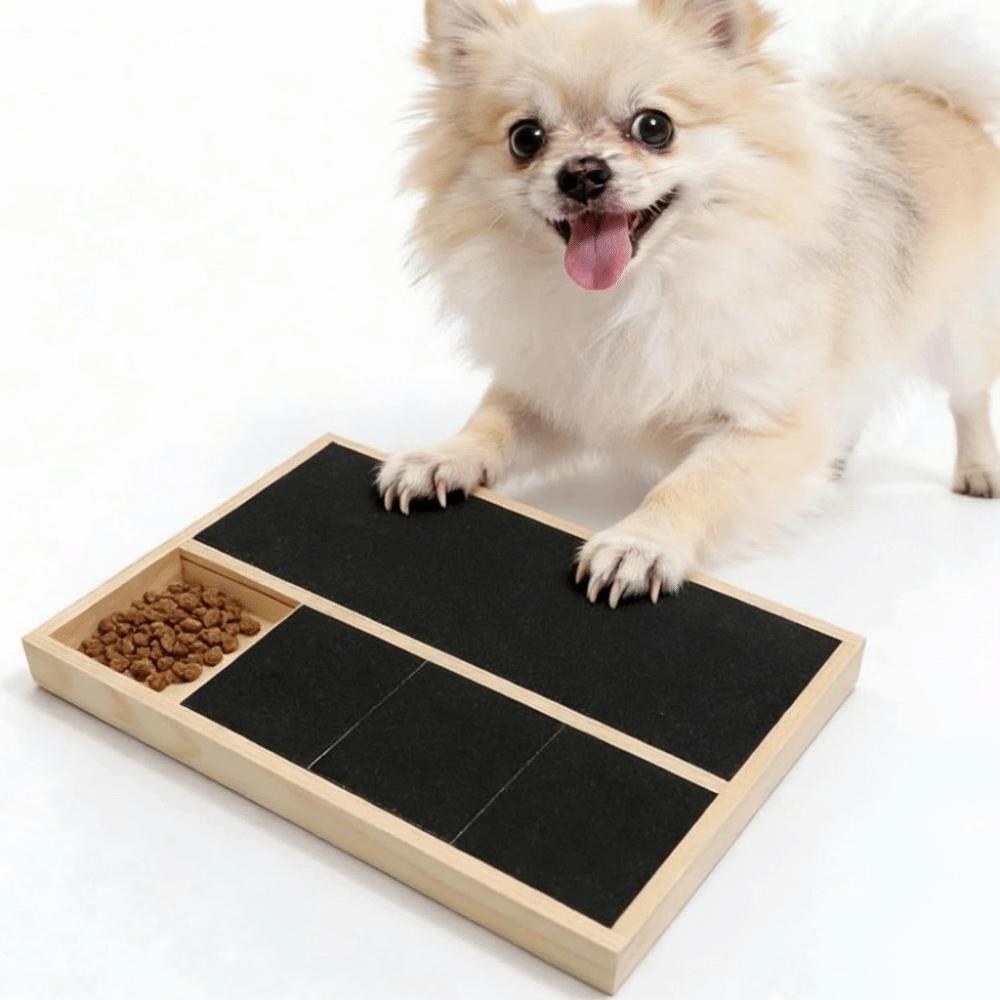Wooden Dog Scratch Board Wear-resistant Nail Trim Pad Drawer Snack Box Pet Grooming