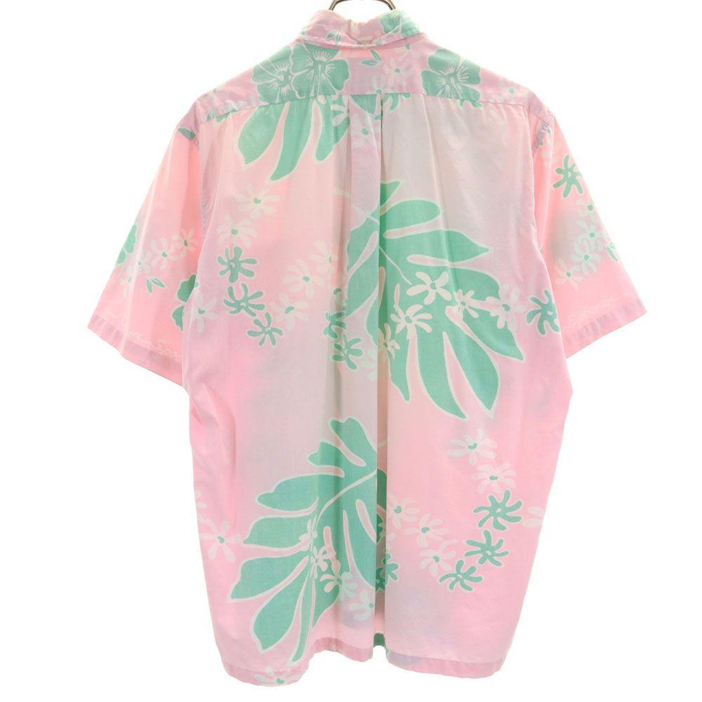 Reyn Spooner 90s 00s Old All-over Reverse Print Short Sleeve Half Button Button Down Shirt Men's Used