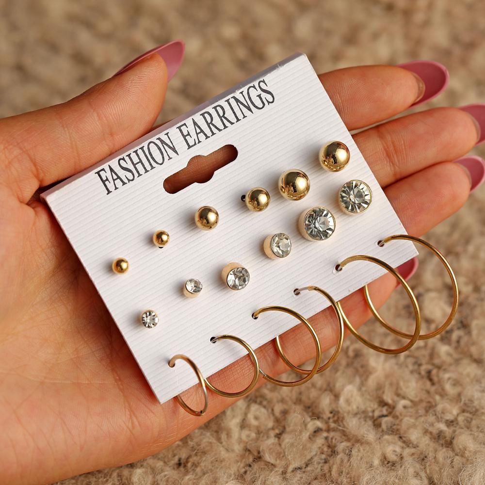 Classic Earrings 12 Pairs / Set Personalized Fashion Earring Set Suitable for Feminine Jewelry Earrings Jewelry
