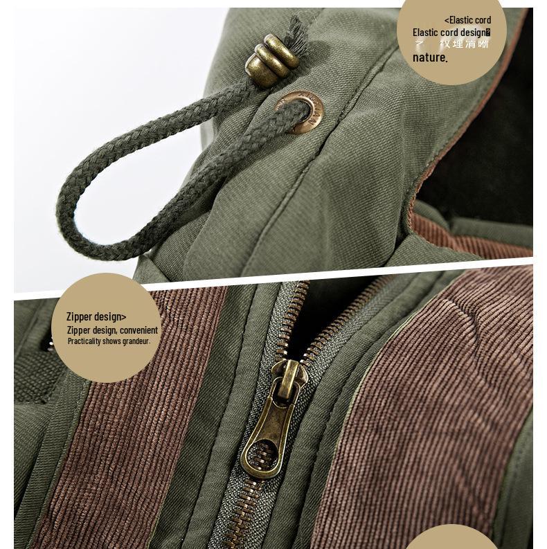 Blaue 3D-Aufsatztasche Plüsch Reißverschluss Baumwolle Locker geschnitten Jugend Daunenjacke