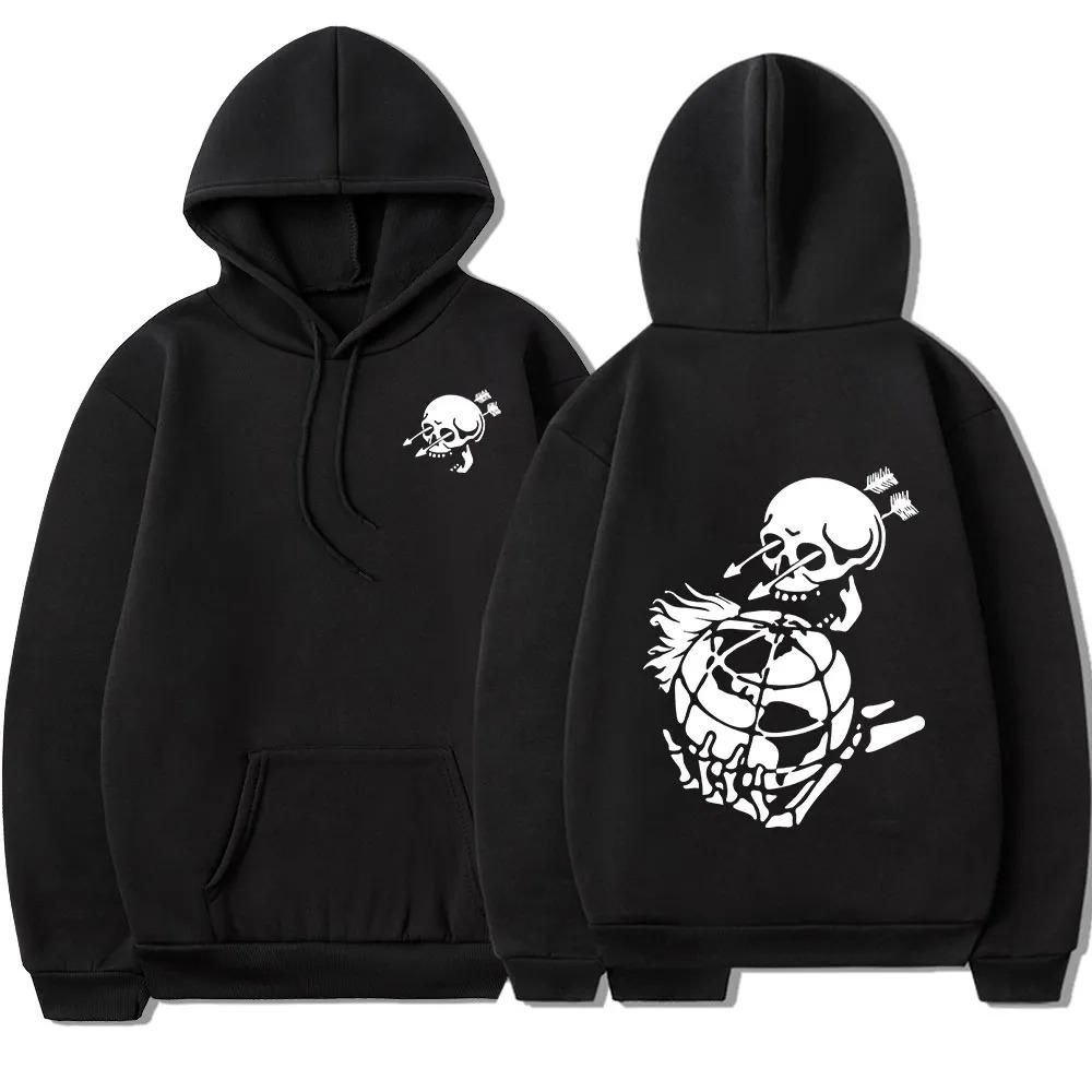 Gbrs Forward Observations Group Hoodie Punk Skeleton Hoodies Gothic Clothes Men Women Fashion Vintage Graphic Hooded Sweatshirt