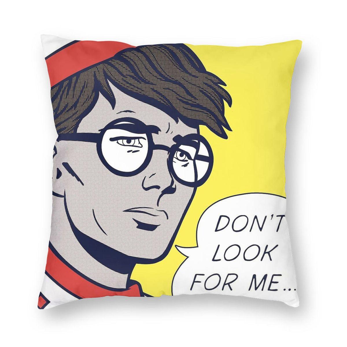 

Pop Wheres Wally Square Pillowcase Polyester Linen Velvet Creative Zip Decorative Sofa Cushion Cover 30cmx30cm
