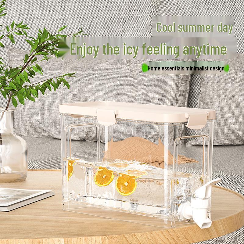 Yiyi Gou Japanese Style Large Cold Water Pitcher with Spigot for Refrigerator, Ideal for Fruit Drinks and Tea