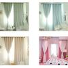 100*200cm Romance Double-Deck Cloth & Blackout Floor-standing Curtain Star Hollow Curtain Drape 2pcs