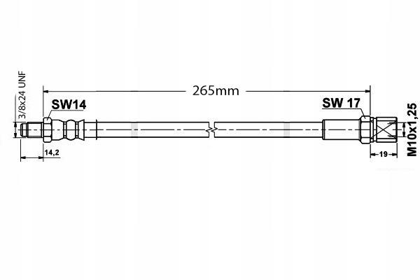 Przewód hamulcowy elastyczny: oem: 4315853 - fiat x1/9 tył zacisk