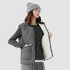 Gilet trapuntato da donna, cappotto casual senza maniche, giacca con zip foderata in pile, capospalla caldo autunnale invernale con tasche
