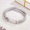 Men'S Double Row Byzantine Bracelet Bronze Electroplated Micron Rhodium Gold Chopin Chain Jewelry