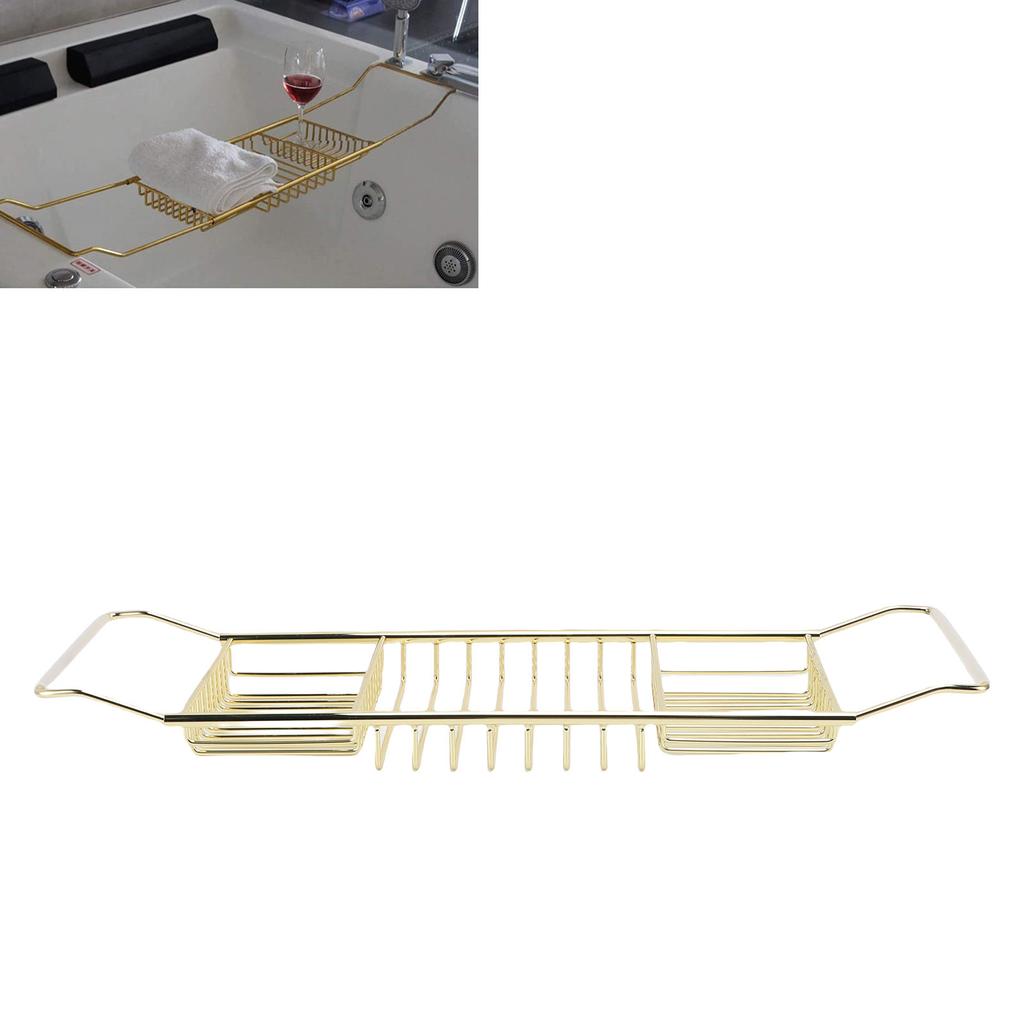 Taca do wanny ze stali nierdzewnej, rozszerzalna taca do wanny prysznicowej, luksusowe akcesoria łazienkowe