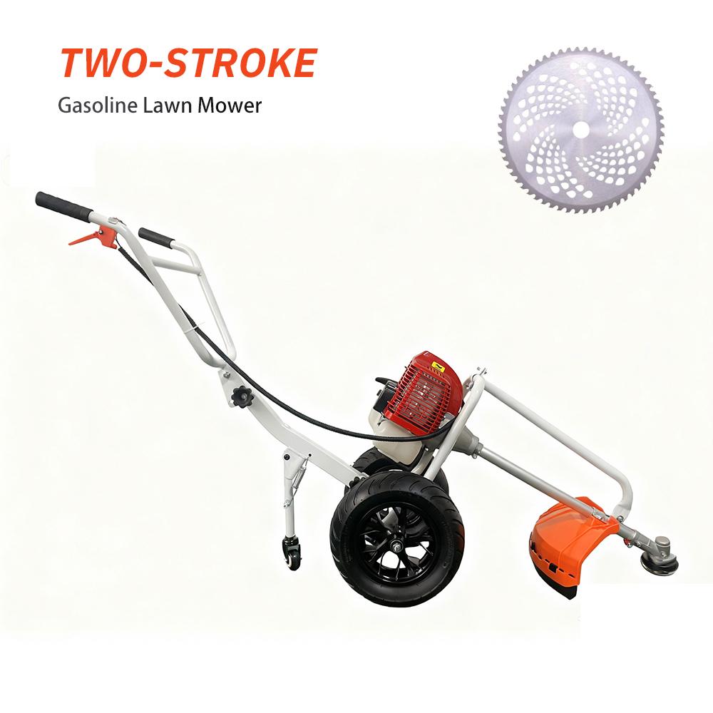 Hand-pushed 2-Stroke Grass Cutter Gas-powered Lawn Trimmer Wheeled Lawn Mower Push-type Lawn Cutter Gas Lawn Edger