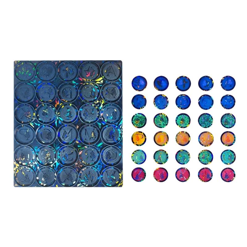 

Silicone Pendant Resin Mold Holographic Butterfly Alphabets Keychain Earrings Mold DIY Jewelry Casting Molds with Hole