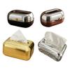 Tissue Box with Large Opening Mirror Surface Holder Anti-Slip Bottom Tissue Container for Living Room Coffee Table