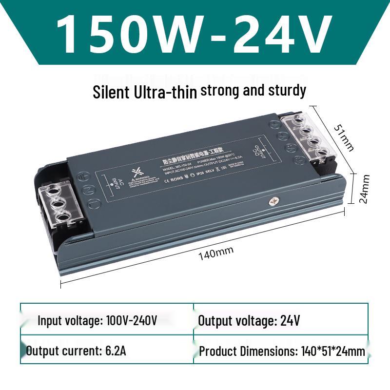 Dustproof Silent Transformer: 220V To 12V/24V, 100-500W Switching Power Supply