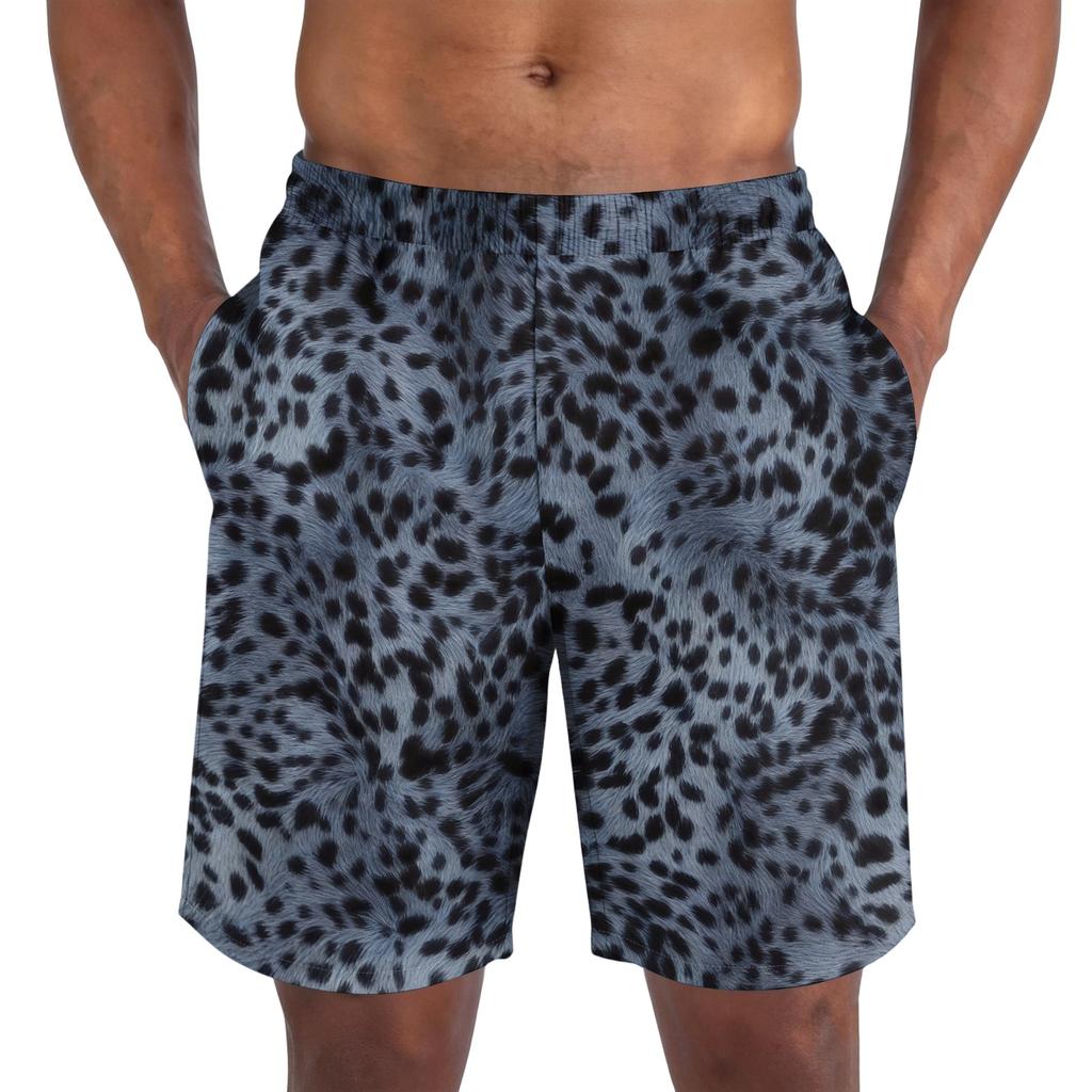 Herren Shorts mit Leopardenmuster - Lässige Leichte Atmungsaktive Sportshorts für den Sommer