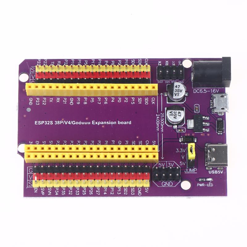 Esp32/Esp32-S Development Extension Board 38-Pin With Triple Power Input (Type-C/Micro Usb/Dc) For Stable Diy Applications