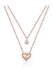 Ellejewelry Double-Strand Layered Heart Necklace Elbrnn247 (14K Gold Plated)