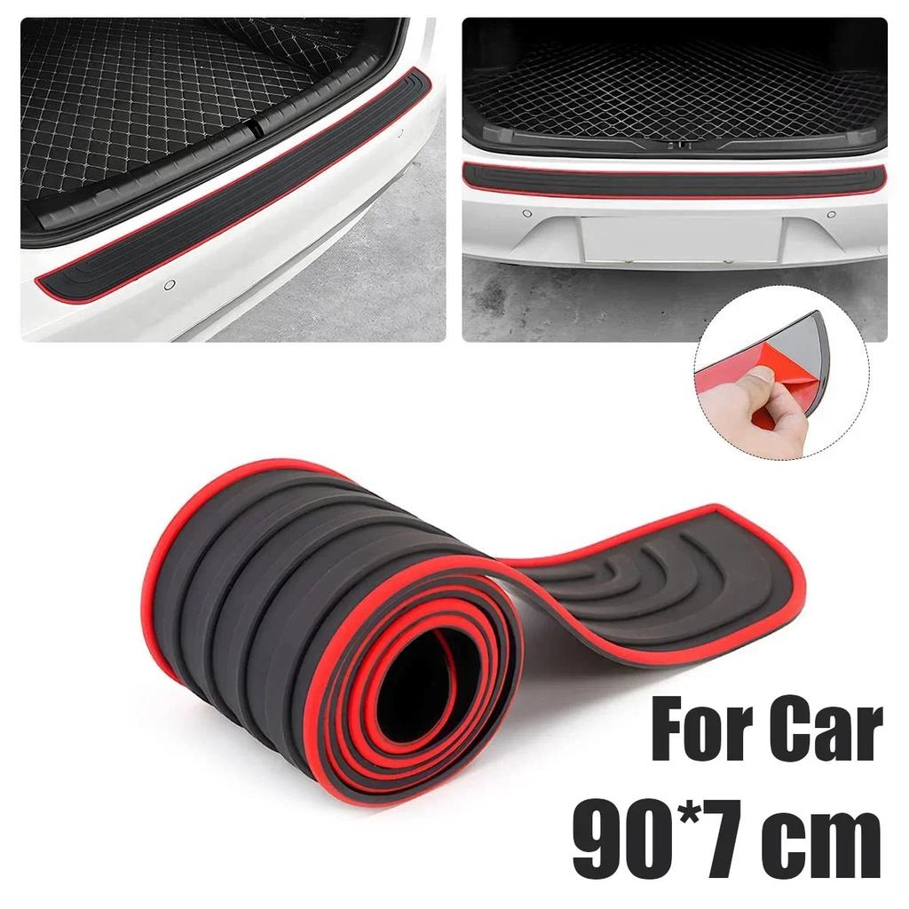Universal Car Trunk Rear Bumper Guard Strip 104x9cm Rubber Door Sill Plate Protector Mouldings Pad Trim Cover Strip Car Styling
