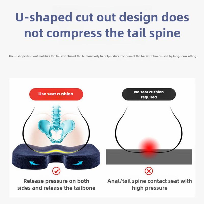 1 szt. Poduszka na siedzisko Pianka Memory Poduszka w kształcie litery U na krzesło Podkładka poduszkowa Samochód Biuro na ból kości ogonowej Poduszka do masażu