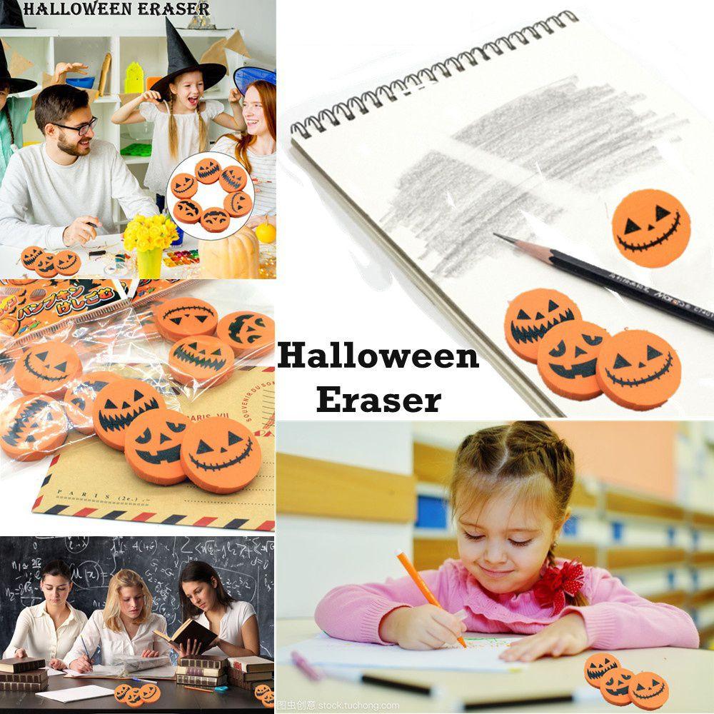 School Without Leaving Any Trace Pumpkin Eraser Correction Supplies Pencil Rubber Halloween Eraser