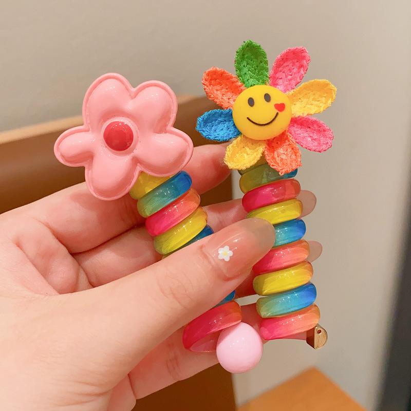 Children'S Roll Telephone Rope Hair Rope Girls' High Ponytail Headrope Durable High Elastic No Damage Hair Rope Hair Accessories