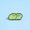 Cartoon green frog set series combination brooch creative bag metal badge clothing accessories combination
