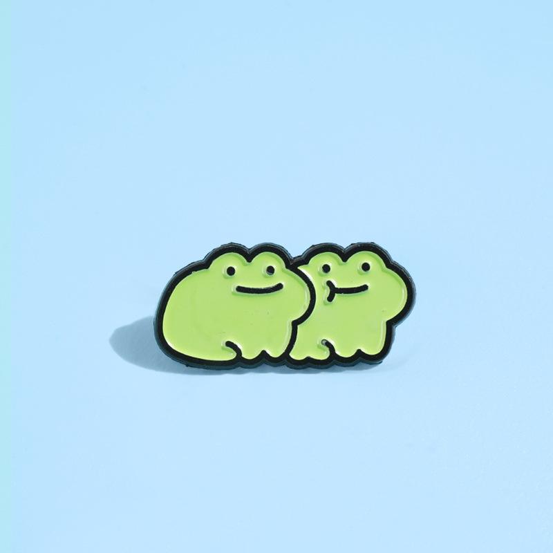 Мультяшная зеленая лягушка набор серия комбинация брошь креативная сумка металлическая значок одежда аксессуары комбинация